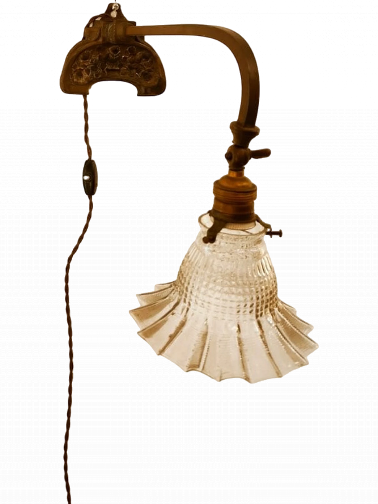 Brown brass wall lamp, 1950s 26