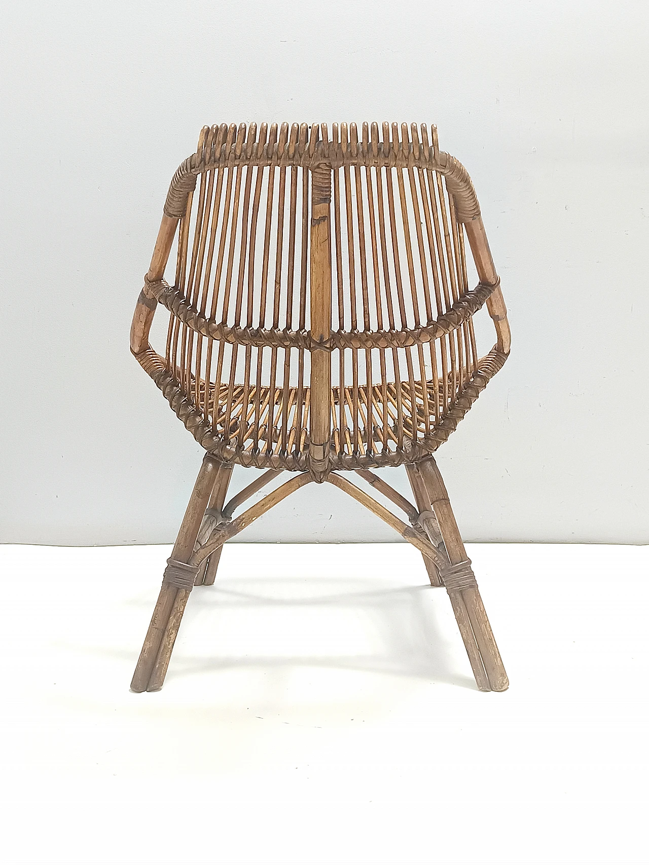 Bamboo lounge chair ascribable to Bonacina, 1950s 2