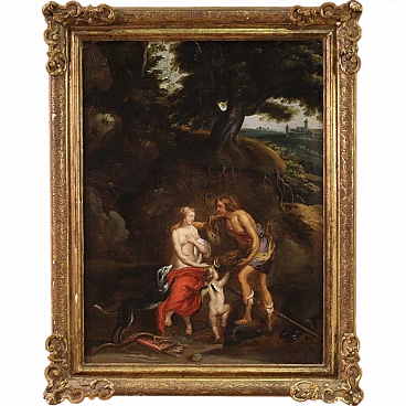 Painting Meleager offers the head of the girdle, 17th century