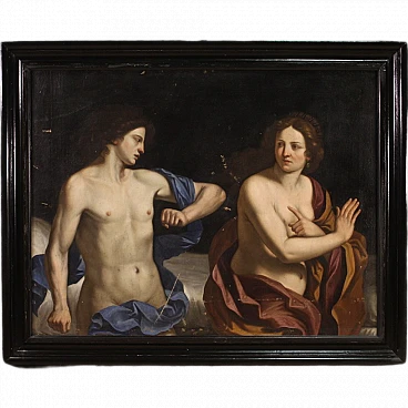 Amnon and Tamar, Baroque Emilian painting,  17th century