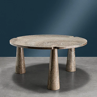 Eros table in grey Mondragone marble by Angelo Mangiarotti for Skipper, 1970s