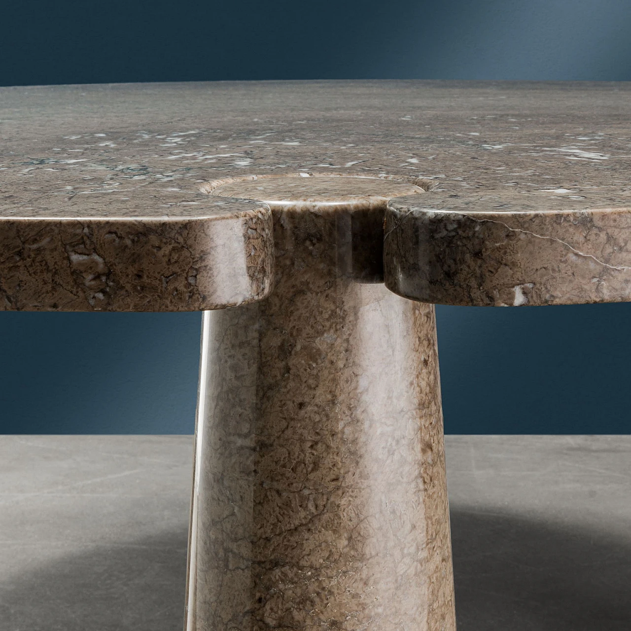 Eros table in grey Mondragone marble by Angelo Mangiarotti for Skipper, 1970s 5