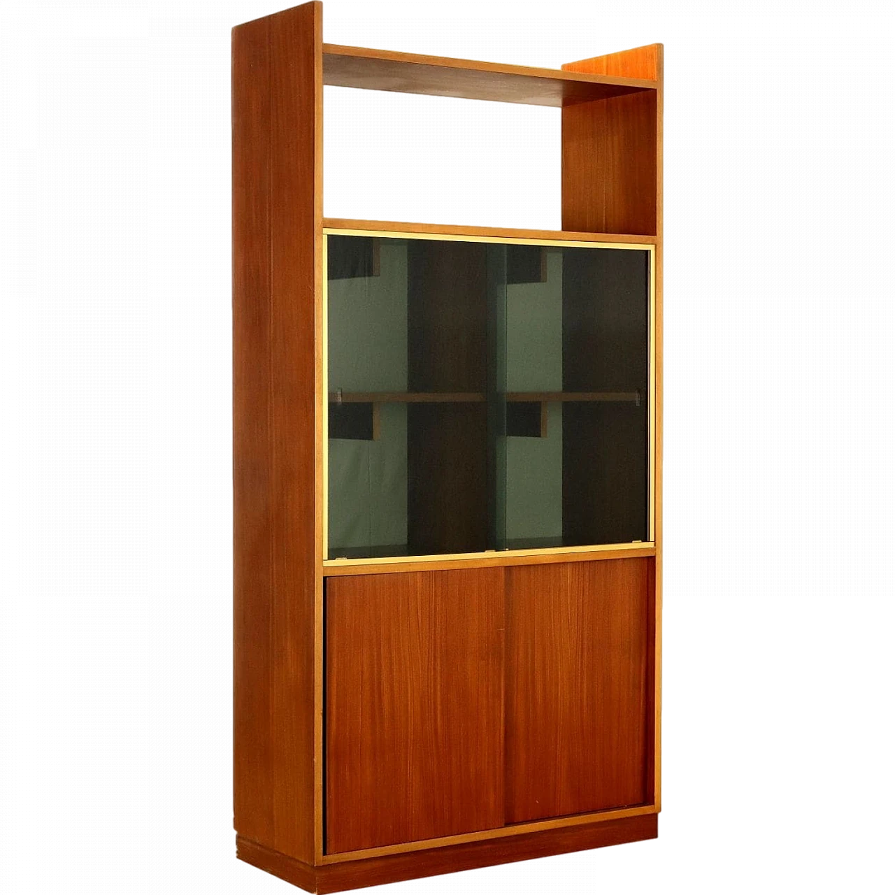 Cabinet aluminium mahogany veneer, 1960s 8