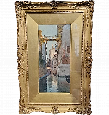 Eugenio Benvenuti, View of Venice, watercolor, 20th century