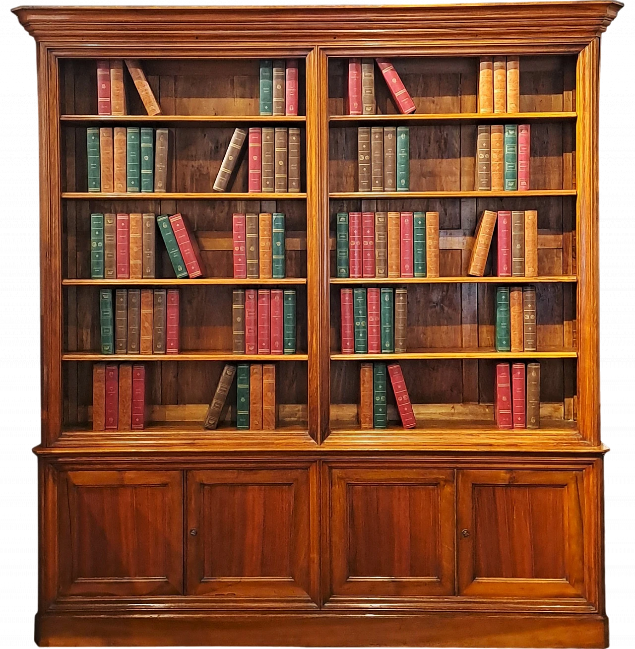 Large Piemontese bookcase in solid walnut, 19th century 9