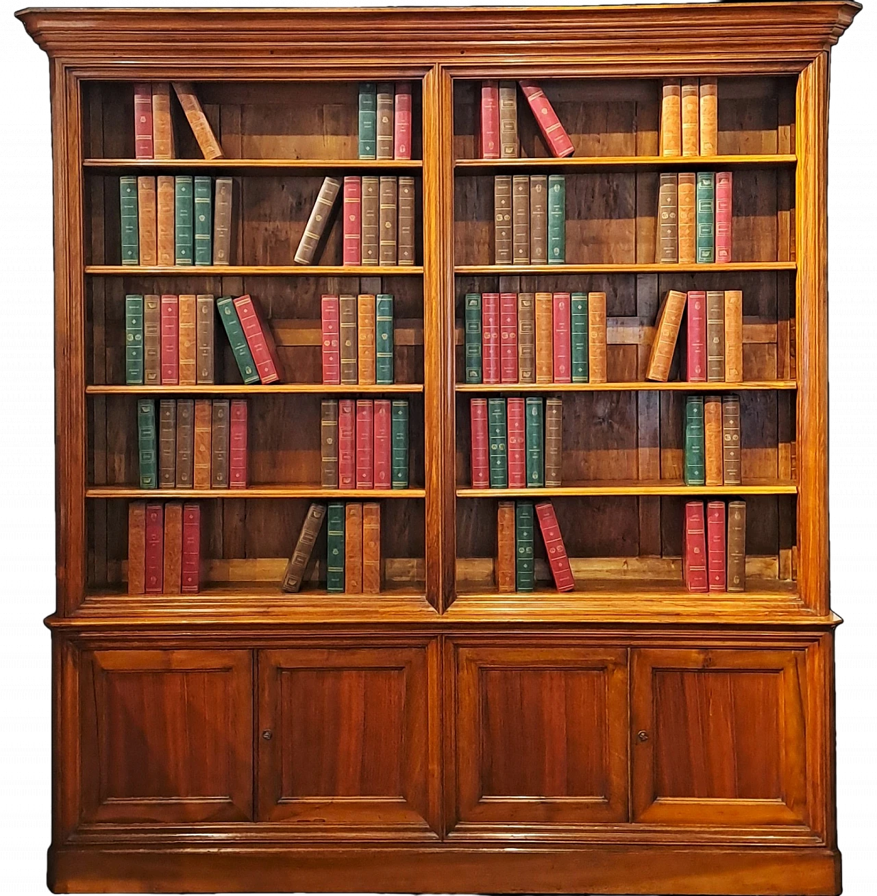 Large Piemontese bookcase in solid walnut, 19th century 10