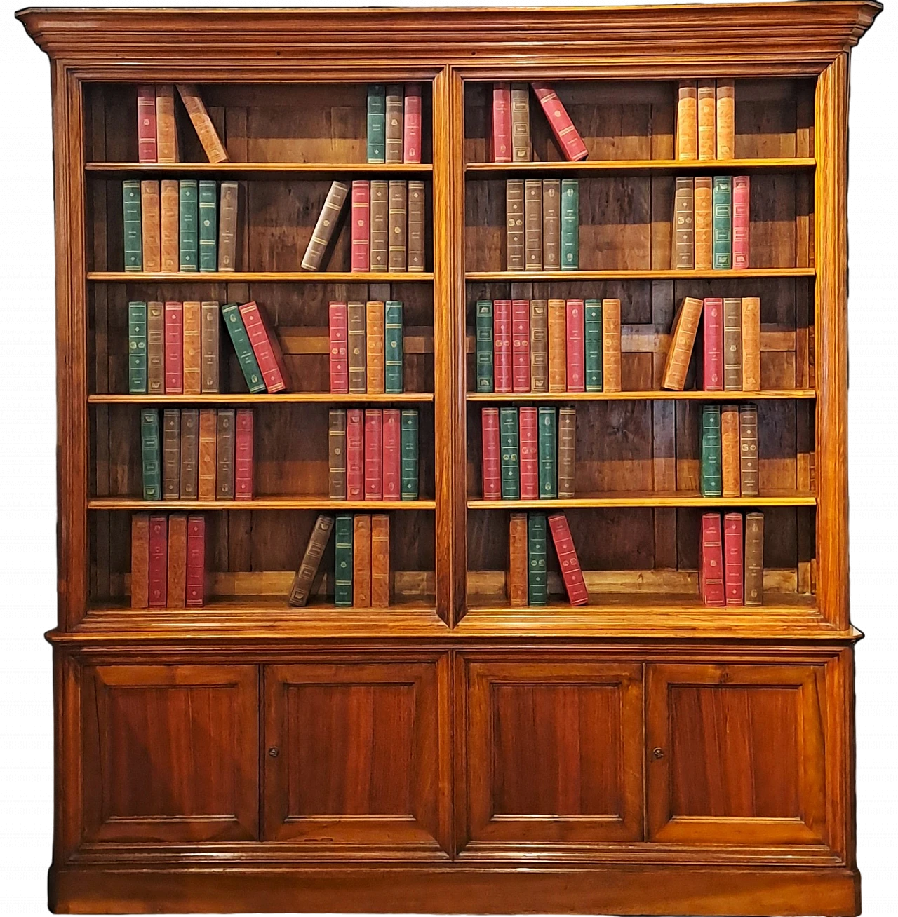 Large Piemontese bookcase in solid walnut, 19th century 11