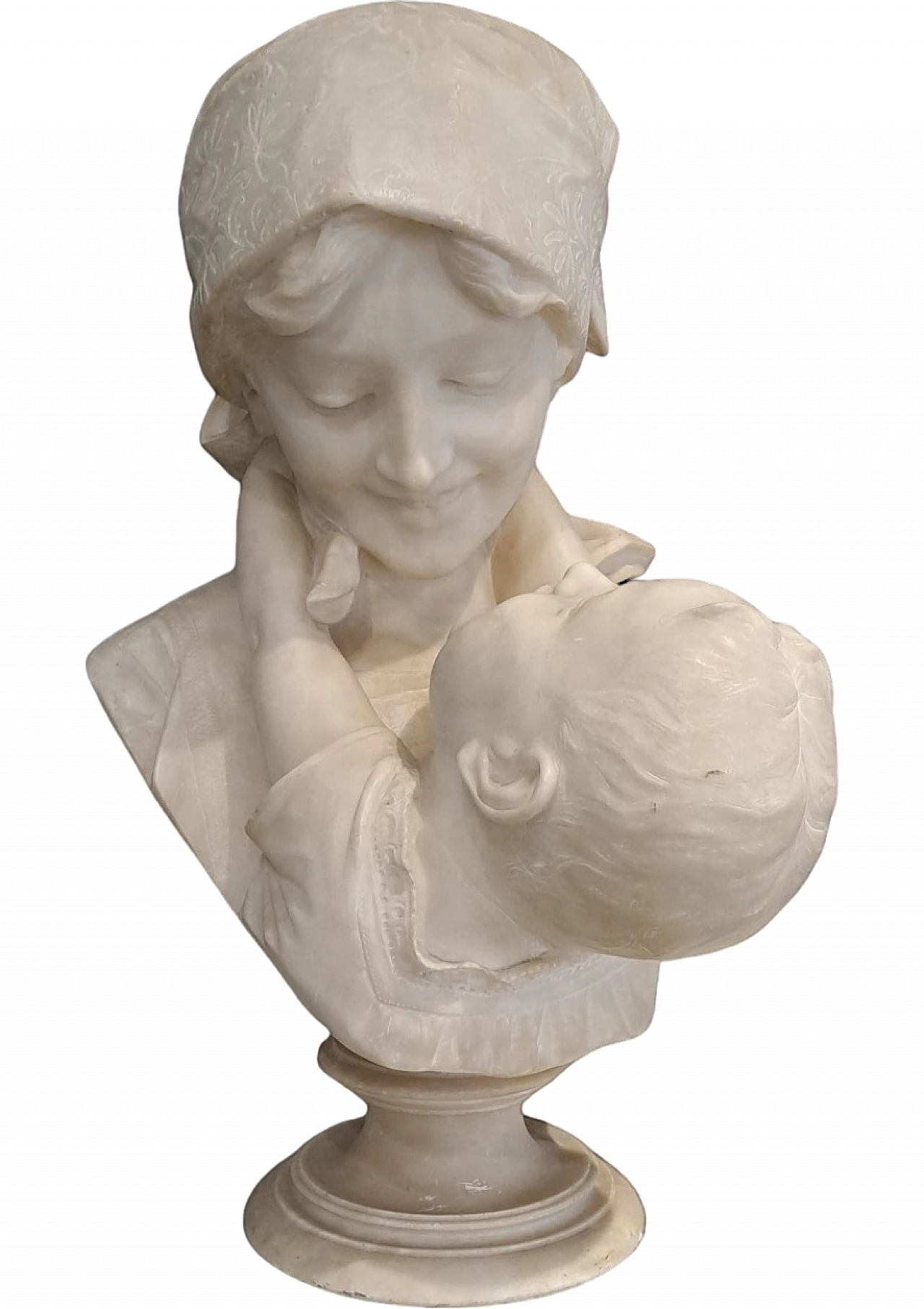 Antonio Frilli, Amore Materno, alabaster sculpture, early 20th c. 10