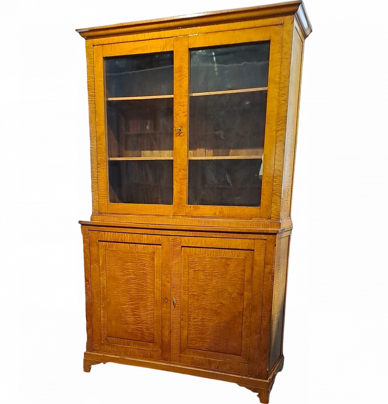 Biedermeier sideboard wood veneer with glass cabinets, 19th century 11