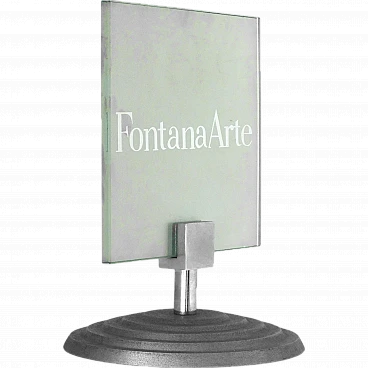 Table sign in etched glass by Fontana Arte, 1980s