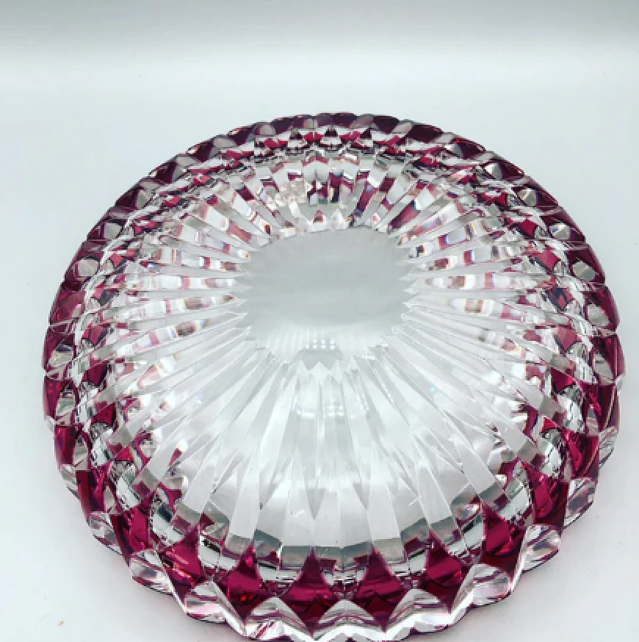 Bordeaux Bohemia crystal tray, early 20th century 2