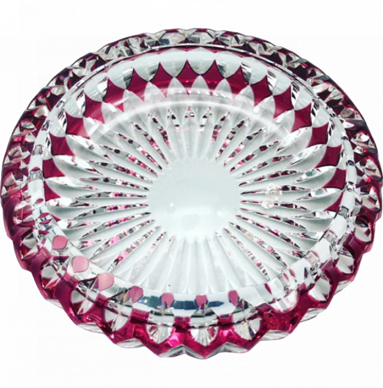 Bordeaux Bohemia crystal tray, early 20th century 4