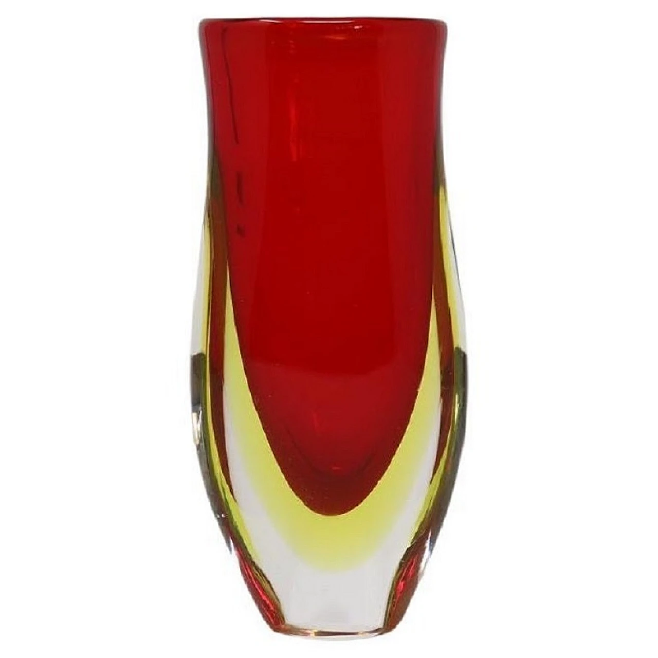 Red submerged glass vase, Murano, 1960s 1