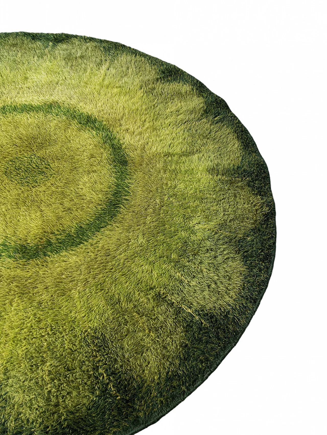 Green round rug Denmark 1970s Desso 4