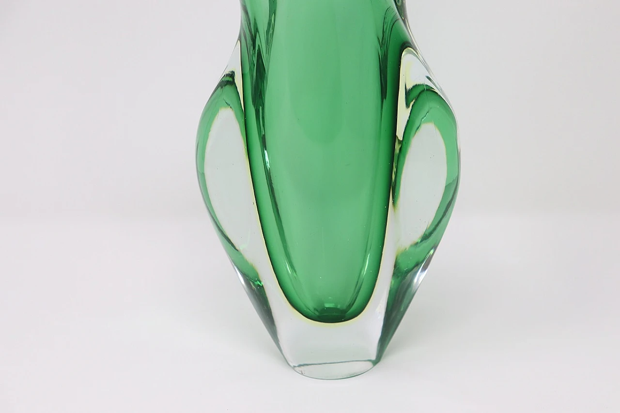 Detail of a green vase, Murano, 1960s 6