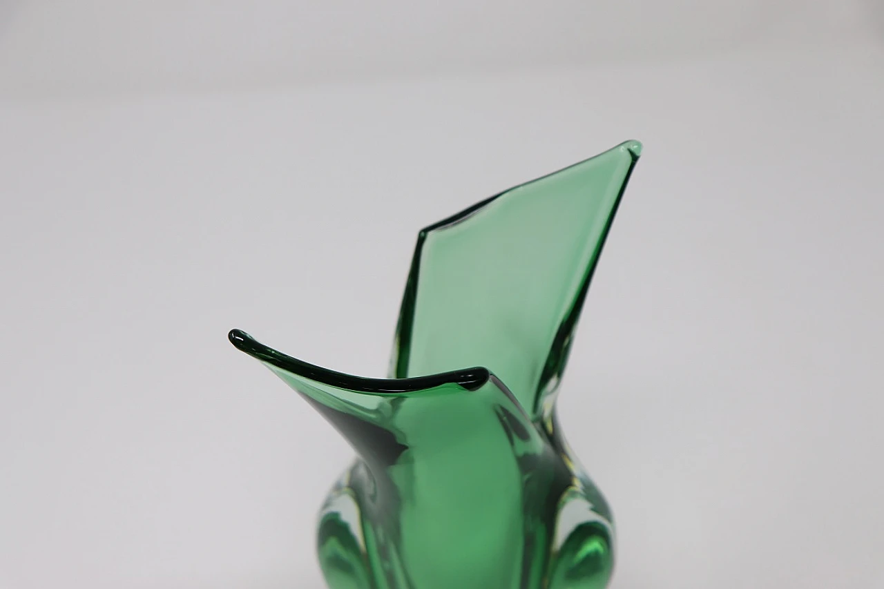 Detail of a green vase, Murano, 1960s 7