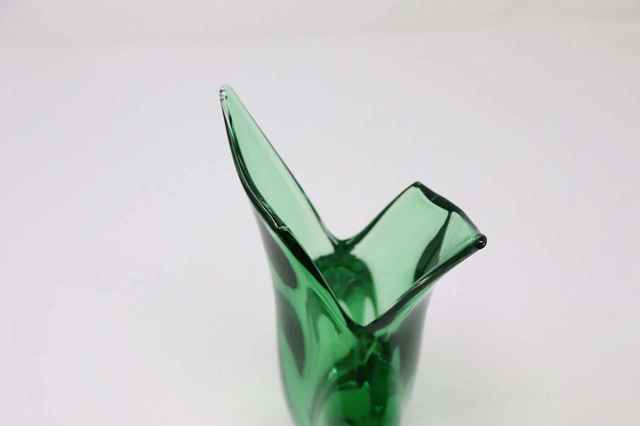 Detail of a green vase, Murano, 1960s 8