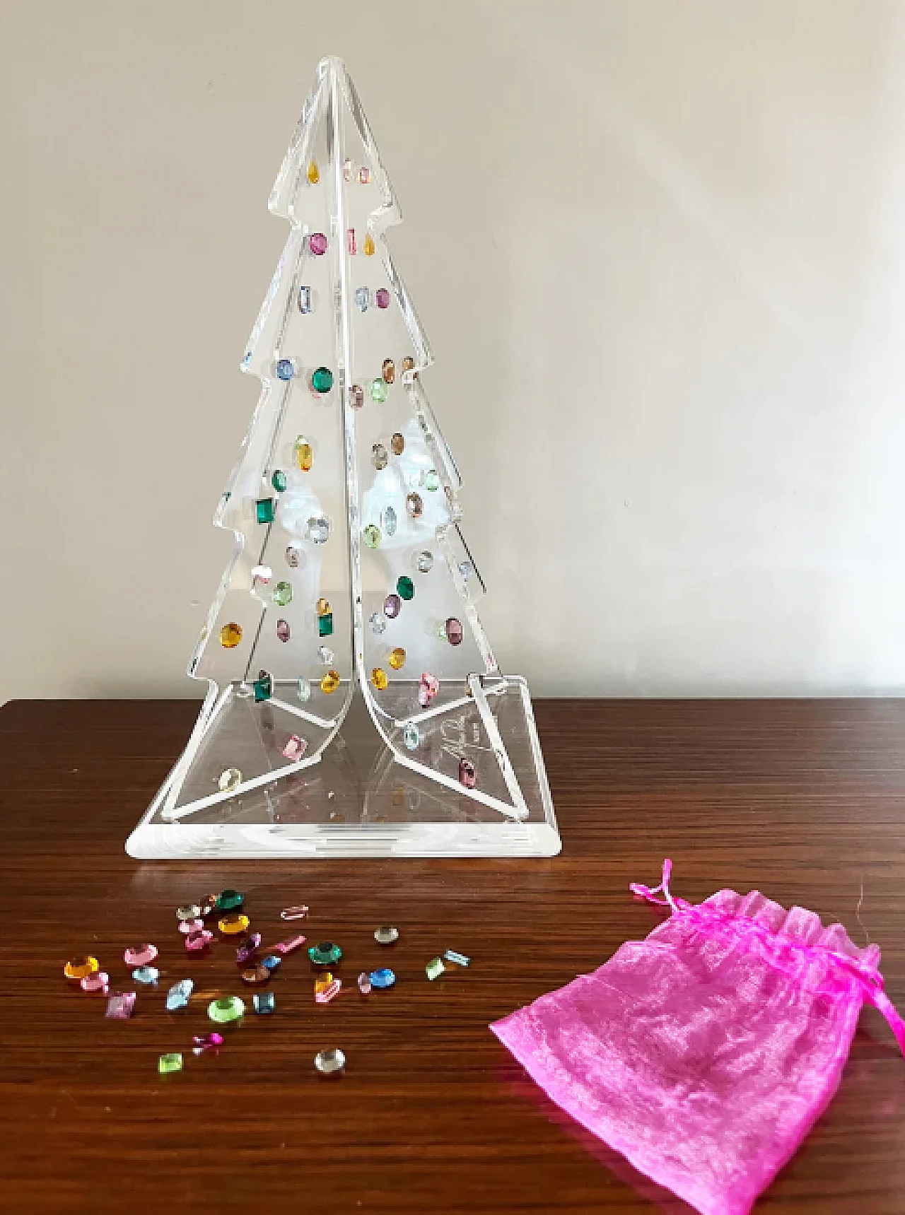 Christmas tree made of plexiglass and Swarovsky crystals, 1990s 1