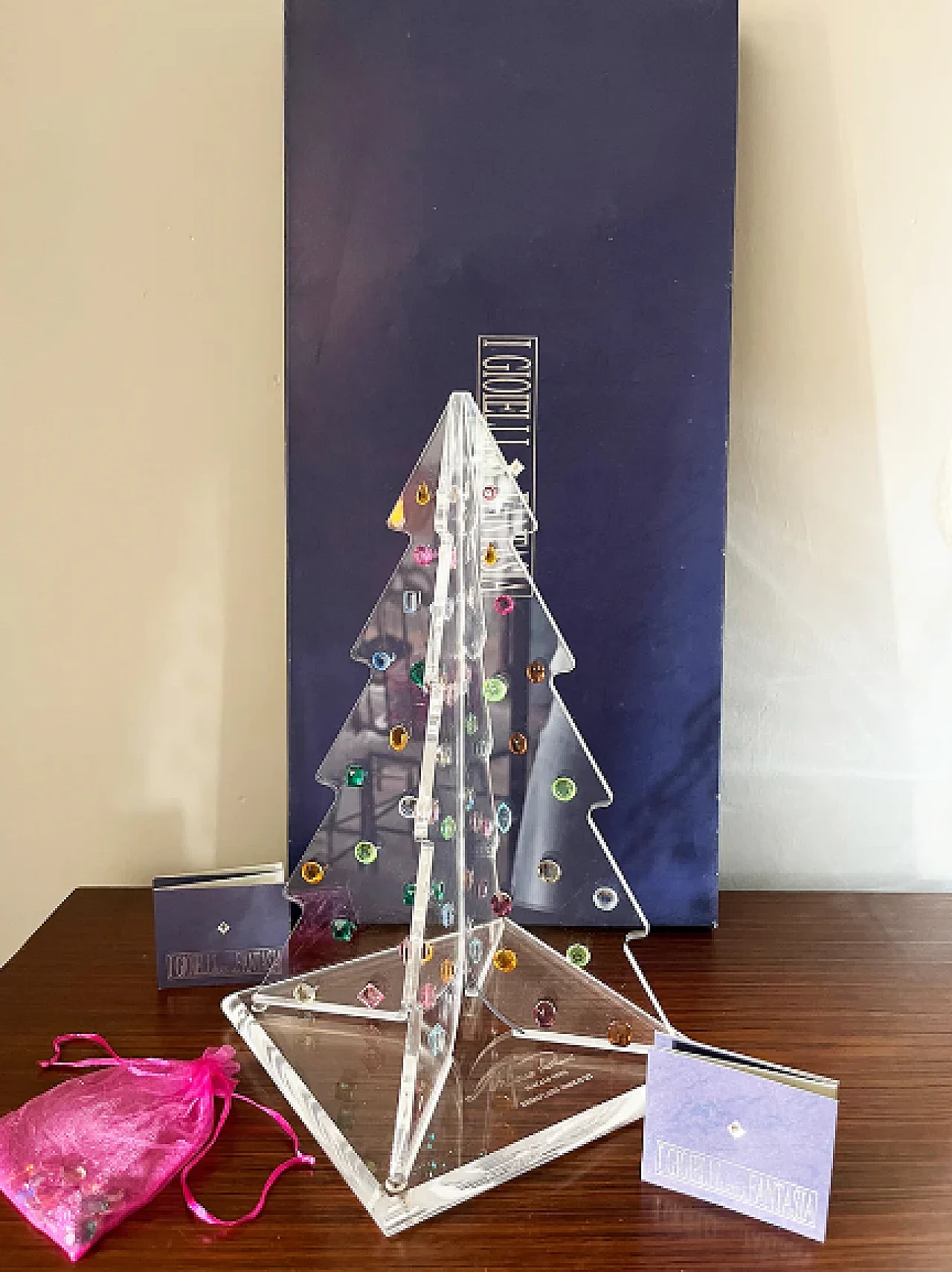 Christmas tree made of plexiglass and Swarovsky crystals, 1990s 2