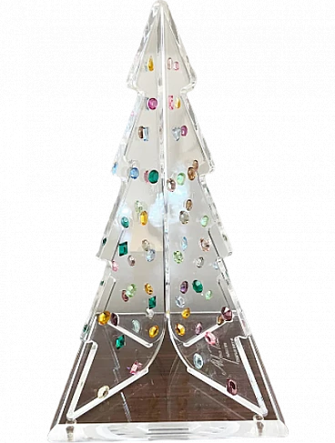 Albero di Natale in plexiglass e cristalli Swarovsky, anni '90