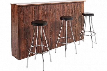 Danish free standing bar cabinet with stools, 1960s