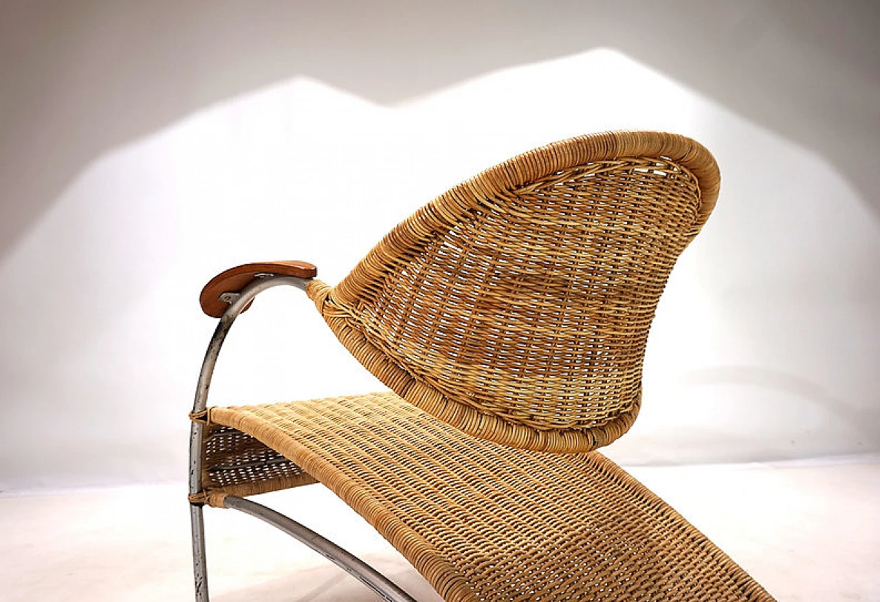 Streamline rattan lounge armchair, 1970s 2