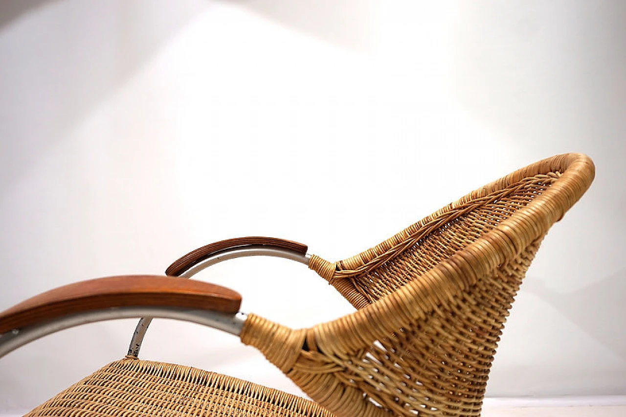 Streamline rattan lounge armchair, 1970s 14