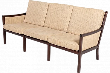 Wood and wool sofa by Ole Wanscher for P. Jeppensen, 1960s