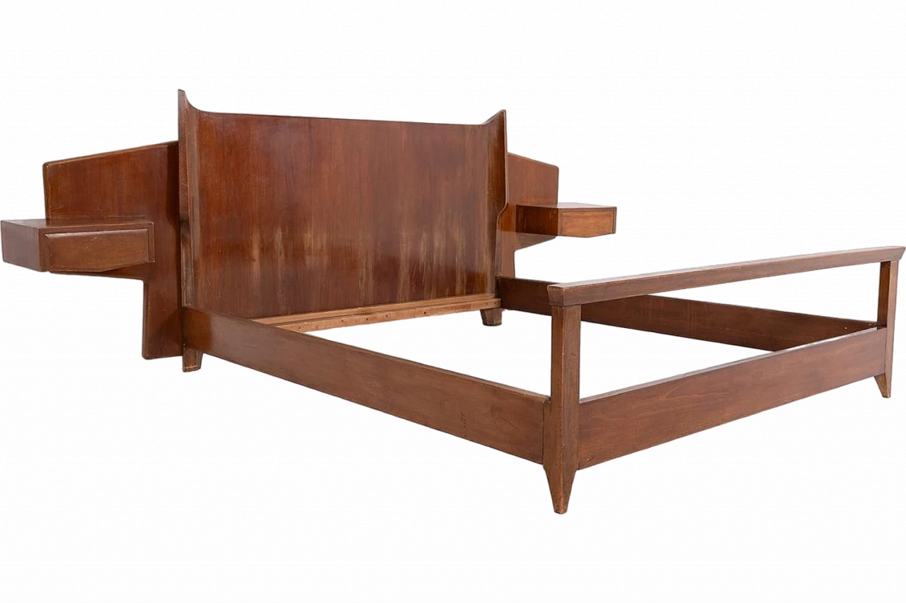 Wooden double bed by Gio Ponti, 1950s 10