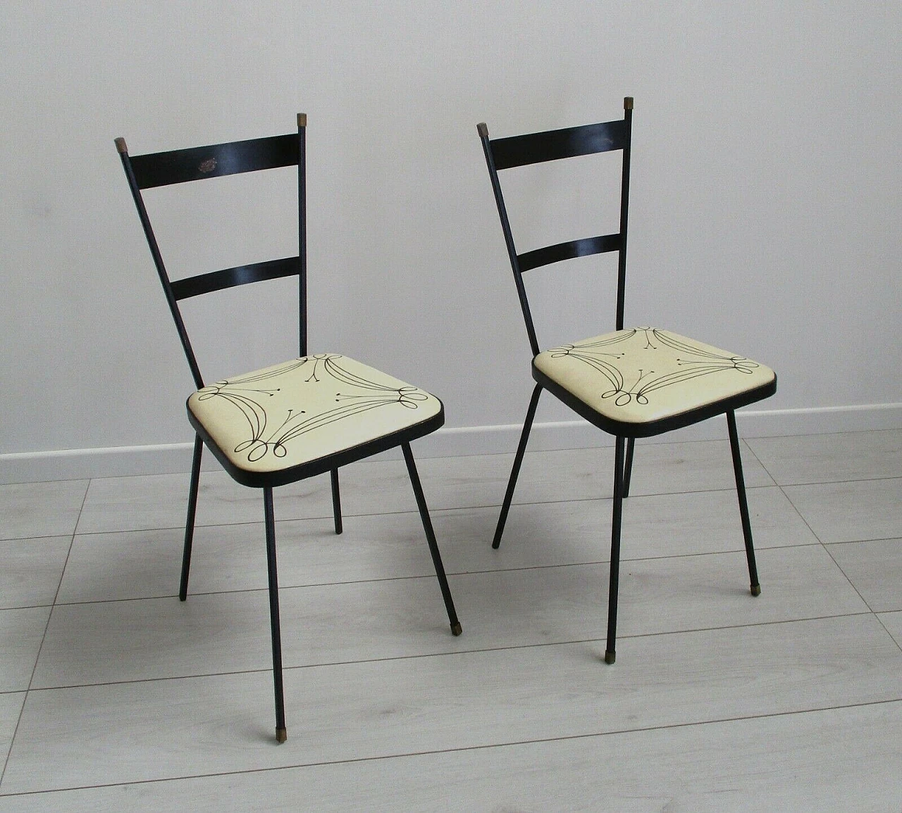 Pair of Fornasetti metal armchairs from the 1960s 1