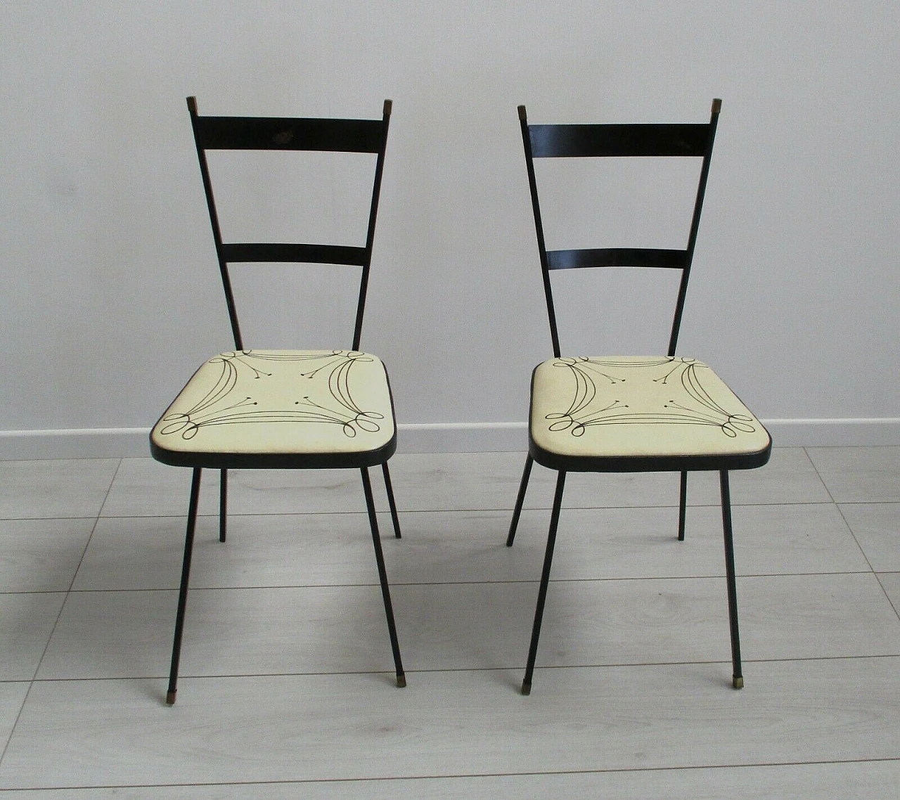 Pair of Fornasetti metal armchairs from the 1960s 2