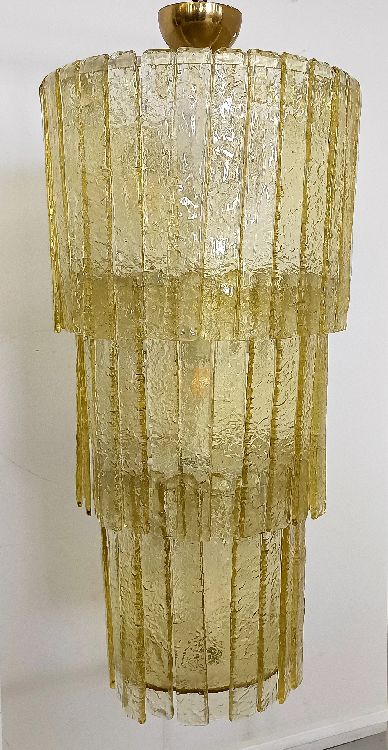 Golden Italian Murano Glass Chandelier, 1970s - 1980s 7