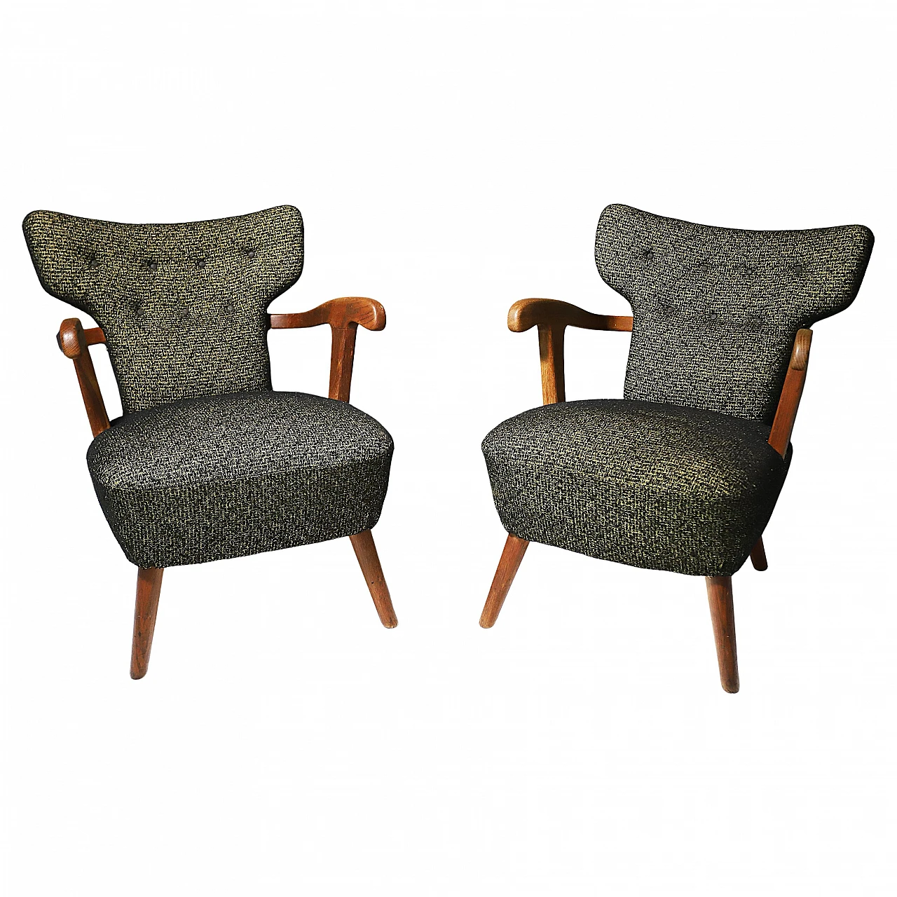 Coppia di poltrone Wingback, anni '40 1