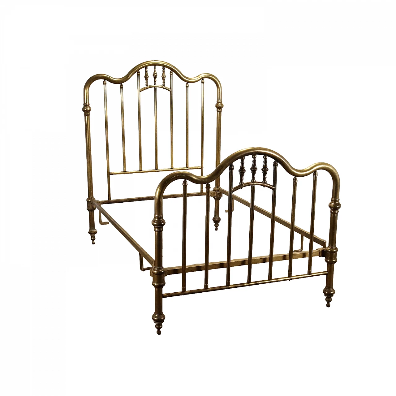 Antique brass bed, early 20th century 1