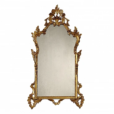 Carved and gilded wooden mirror, early 20th century