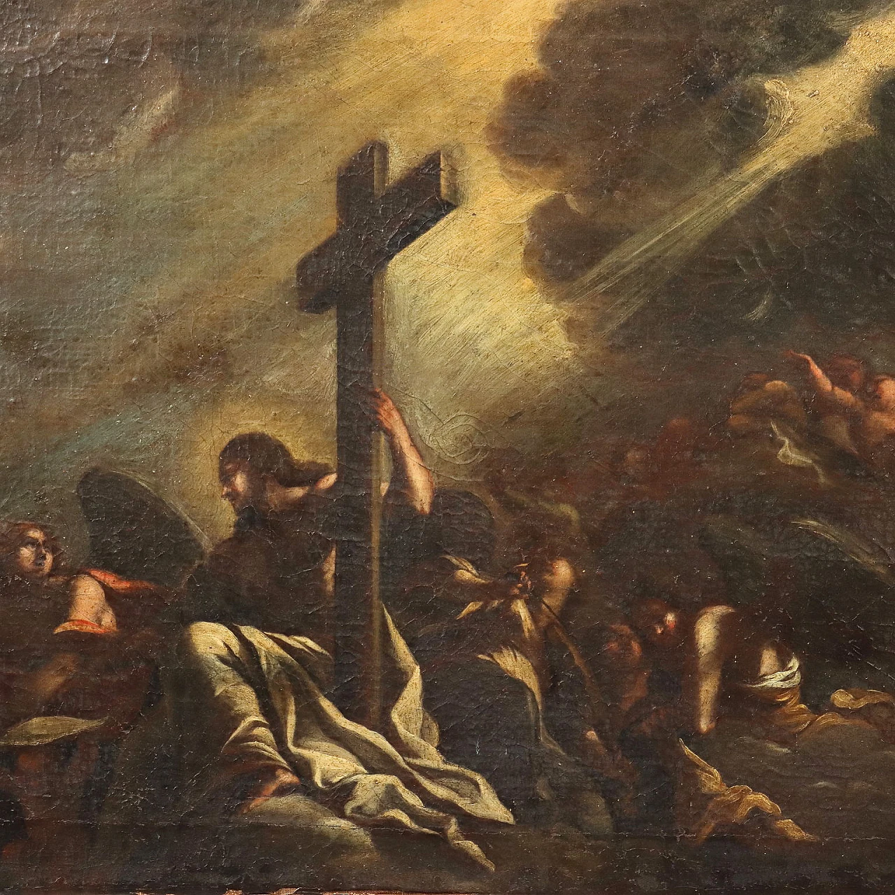 Christ the Redeemer and Angels, oil on canvas, 18th century 3