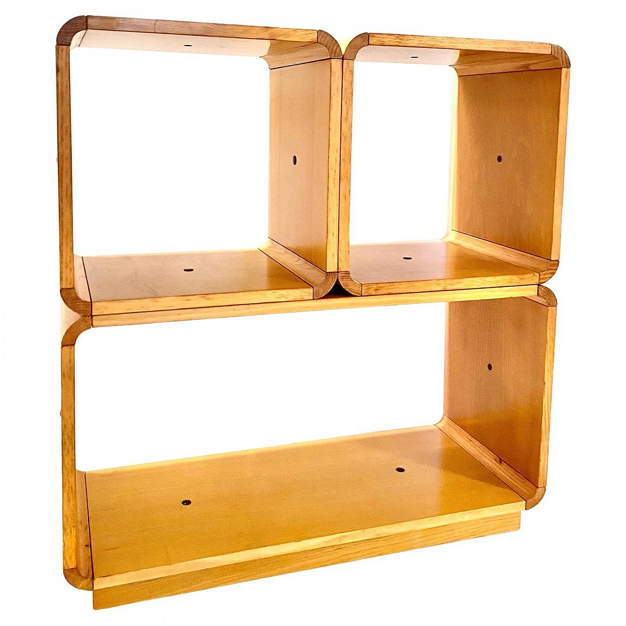 Modular wooden bookcase, Carlo de Carli for Fiarm, 70s 1