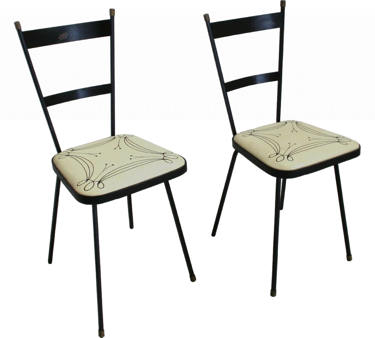 Pair of Fornasetti metal armchairs from the 1960s 5