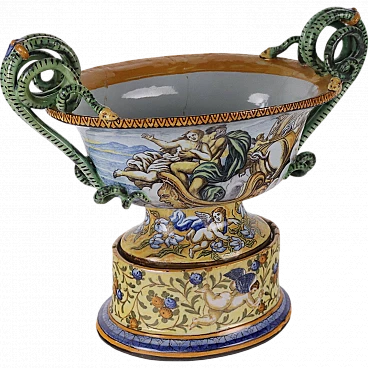 Vaso a Cratere in Maiolica Manifattura di Napoli