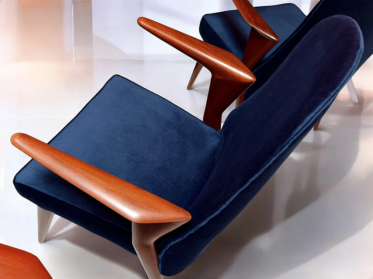 3 Italian Mid-Century chairs with armrests by Vittorio Dassi, 50s 12