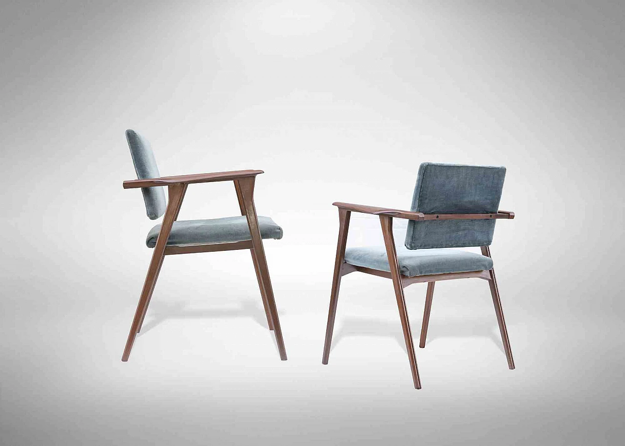 Pair of rosewood chairs "Luisa" by Franco Albini, 50s 1