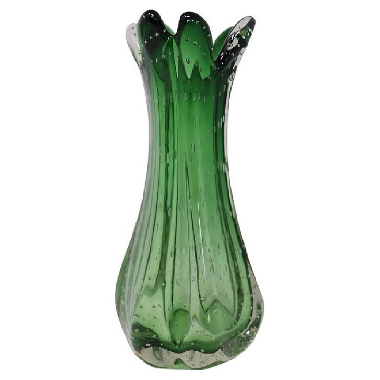 Emerald green vase, Murano 1960s 1