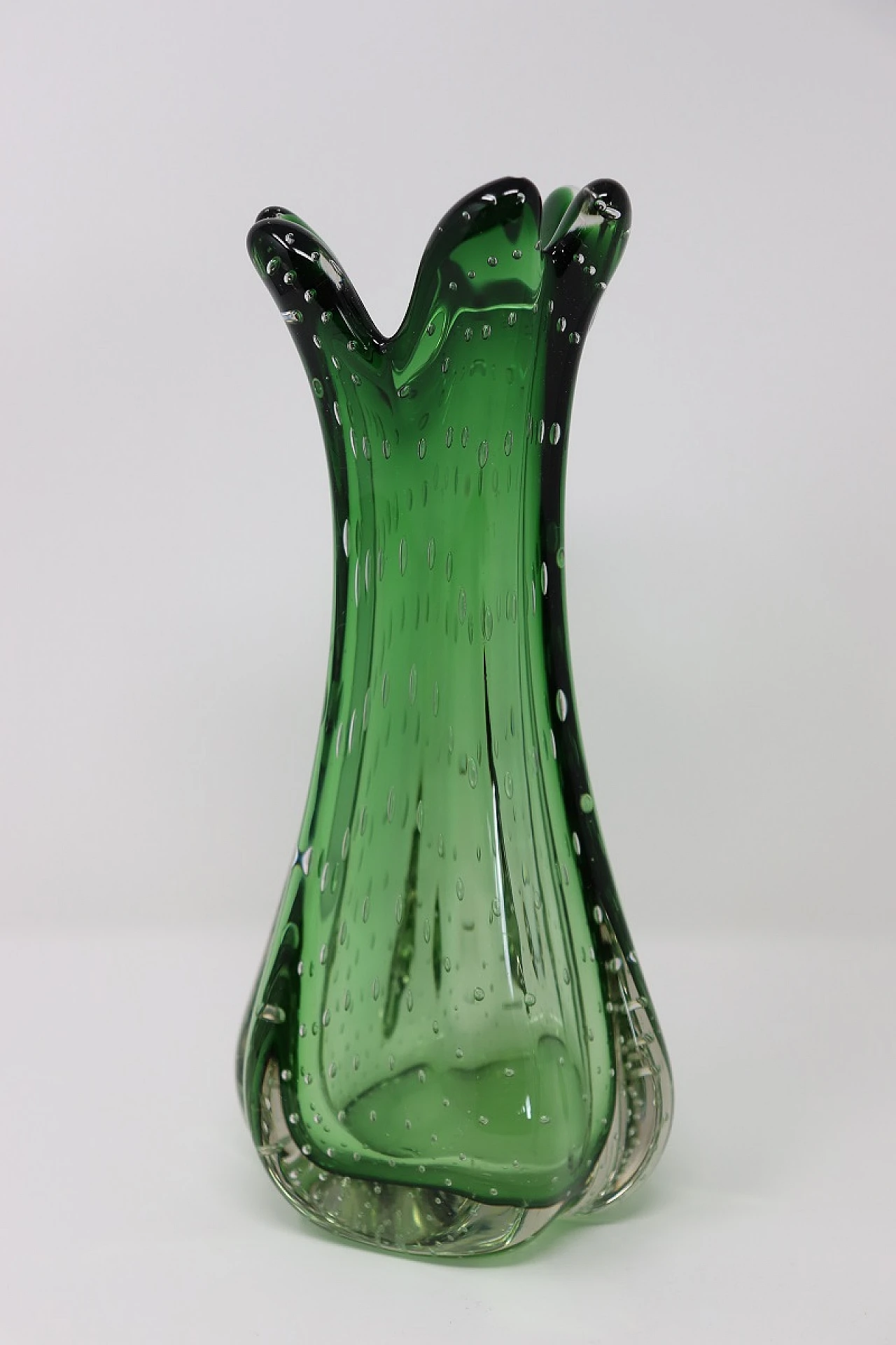 Emerald green vase, Murano 1960s 4