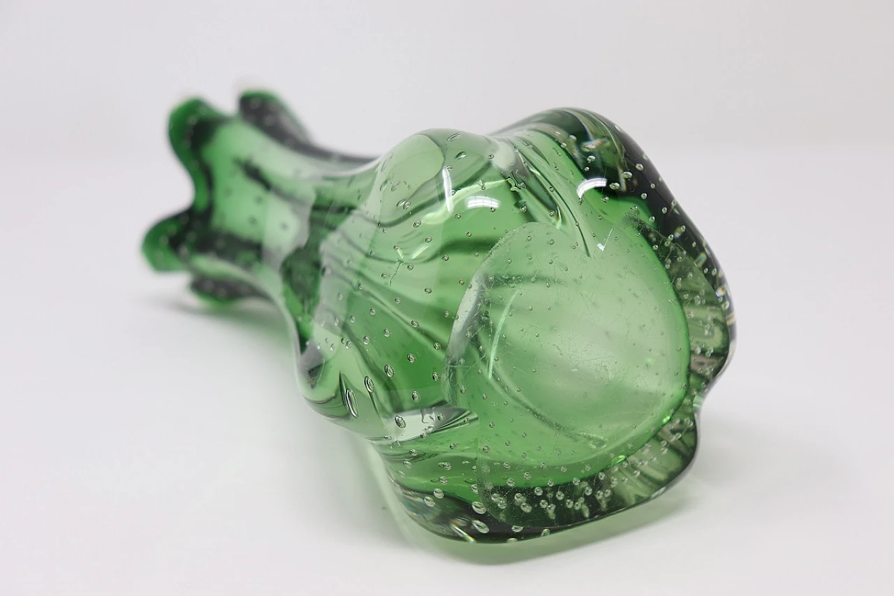 Emerald green vase, Murano 1960s 6