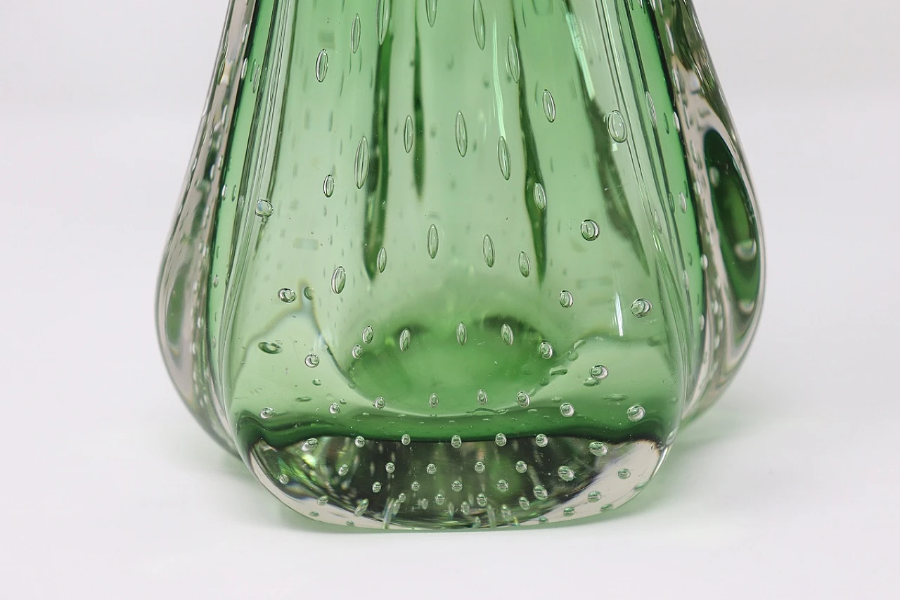 Emerald green vase, Murano 1960s 8