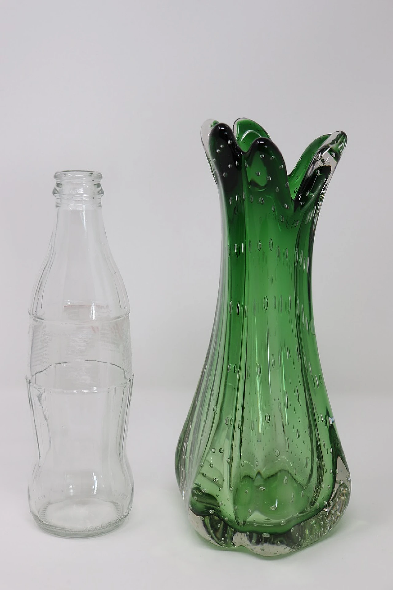 Emerald green vase, Murano 1960s 10