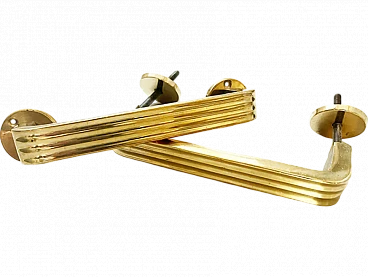 Pair of solid brass handles, 1950s