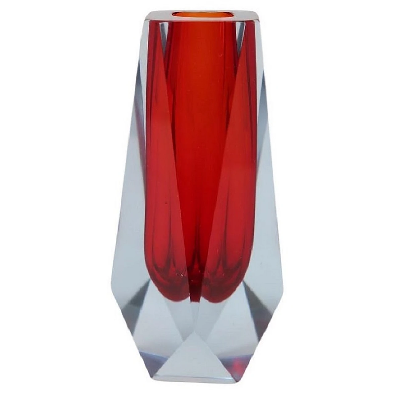 Intense red vase, Murano 1960s 1