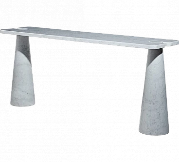 White Marble Eros Console Table by Angelo Mangiarotti for Skipper, 1990s