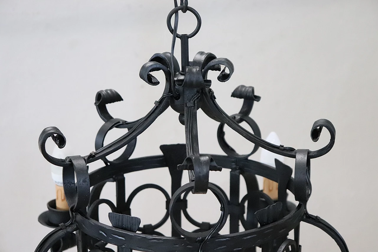 Iron chandelier, circa 1940s 6